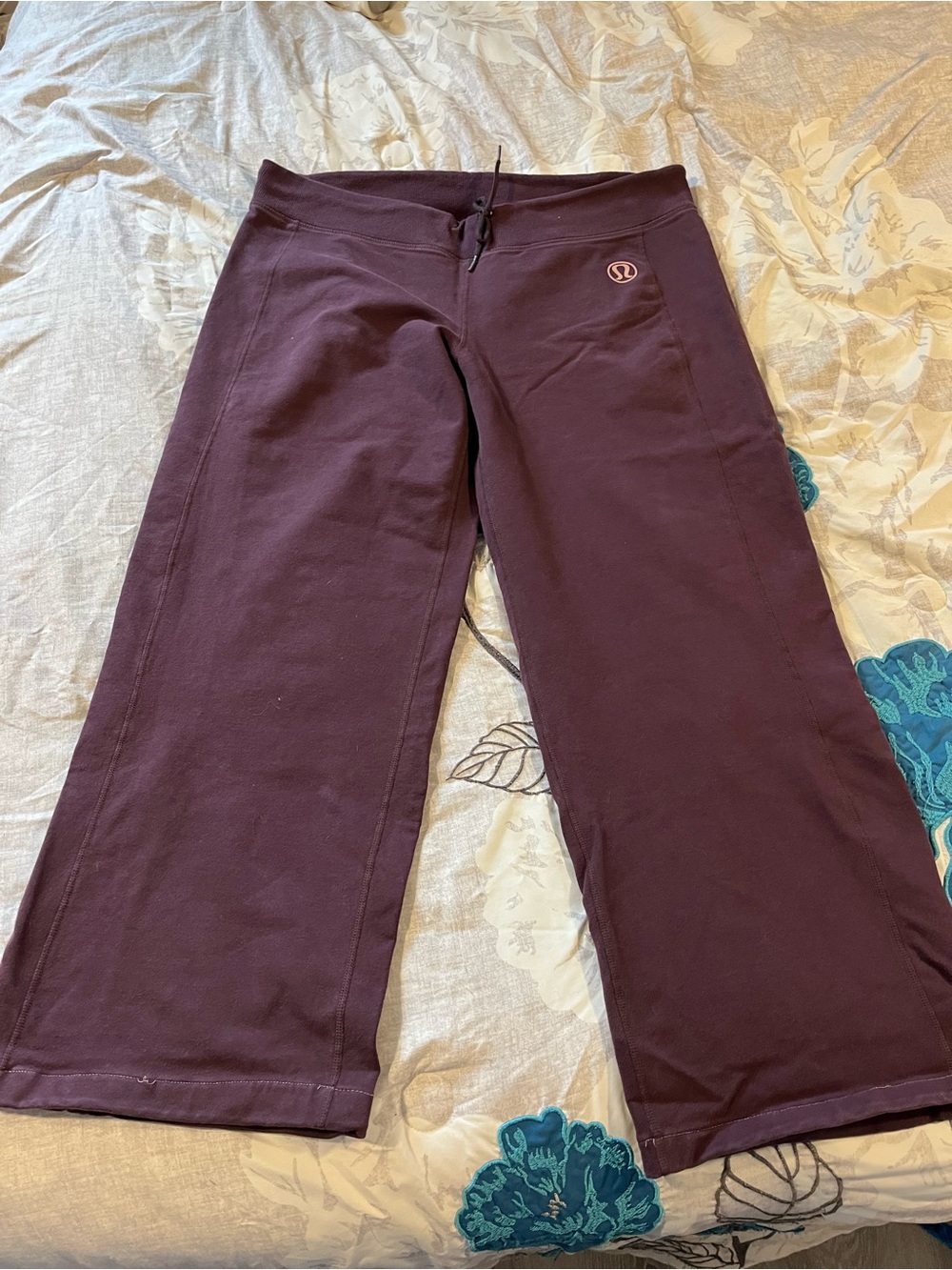 Lululemon Maroon Wide-Leg Yoga Pants